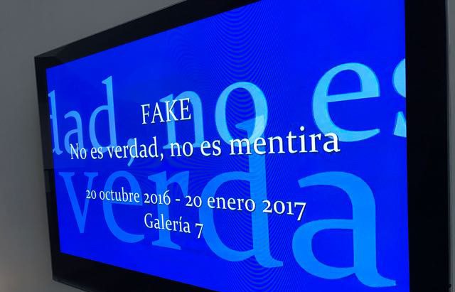 "Fake" exhibition billboard at IVAM